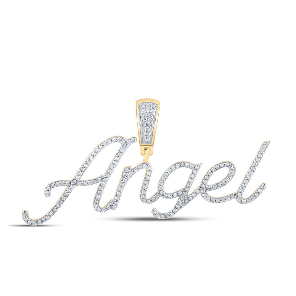 Radiant Love Diamond Initial Pendant | 10kt Yellow Gold Womens Round Diamond Name Pendant 1/2 Cttw | Splendid Jewellery - Splendid Jewellery