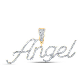 Radiant Love Diamond Initial Pendant | 10kt Yellow Gold Womens Round Diamond Name Pendant 1/2 Cttw | Splendid Jewellery - Splendid Jewellery