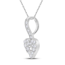 Load image into Gallery viewer, Radiant Love Diamond Pendant | 10kt White Gold 1/3 Cttw Heart &amp; Love Symbol Necklace - Splendid Jewellery