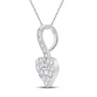 Radiant Love Diamond Pendant | 10kt White Gold 1/3 Cttw Heart & Love Symbol Necklace - Splendid Jewellery