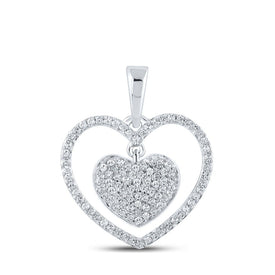 Radiant Love Diamond Pendant - 10kt White Gold Heart Necklace - Splendid Jewellery