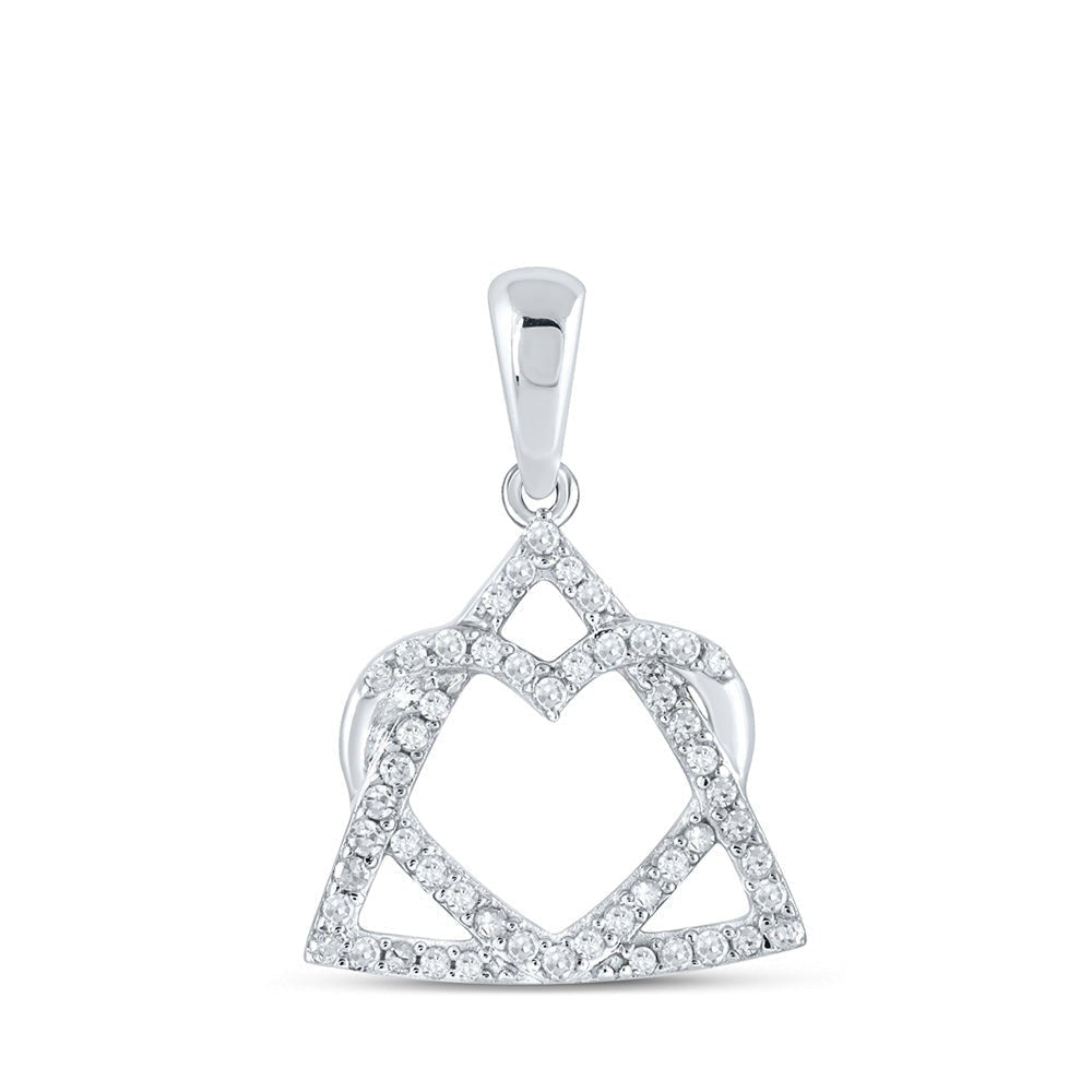 Radiant Love Diamond Pendant | 10kt White Gold Heart Necklace with Sparkling Diamonds - Splendid Jewellery