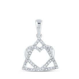 Radiant Love Diamond Pendant | 10kt White Gold Heart Necklace with Sparkling Diamonds - Splendid Jewellery