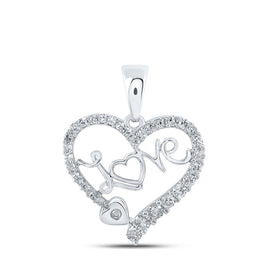 Radiant Love Diamond Pendant | 10kt White Gold Heart - Shaped Necklace with 1/3 Cttw Diamonds - Splendid Jewellery