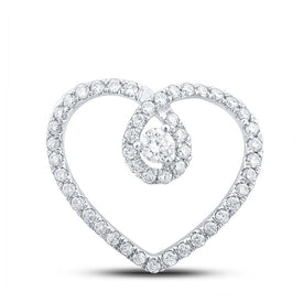 Radiant Love Diamond Pendant | 10kt White Gold Heart - shaped Pendant with Sparkling Diamonds - Splendid Jewellery