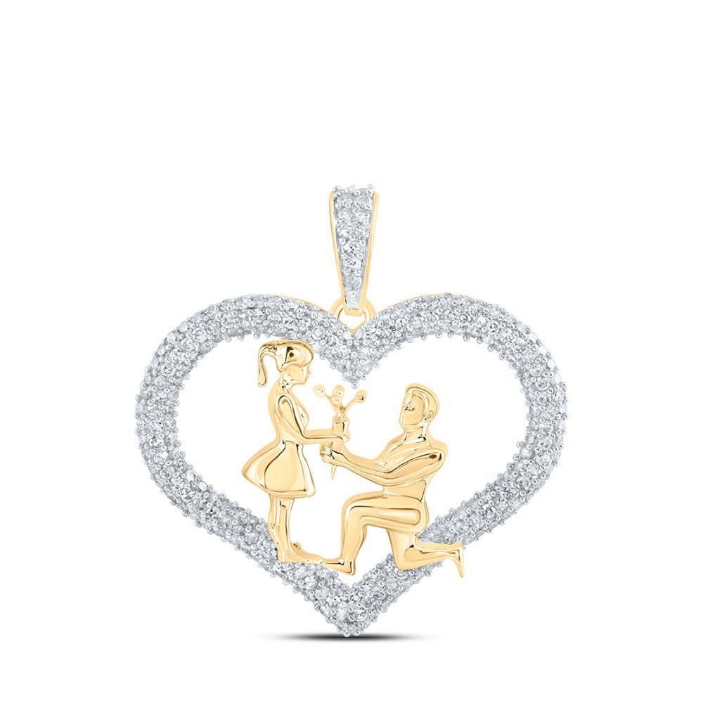 Radiant Love Diamond Pendant - 10kt Yellow Gold, 7/8 Cttw - Splendid Jewellery