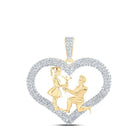 Radiant Love Diamond Pendant - 10kt Yellow Gold, 7/8 Cttw - Splendid Jewellery