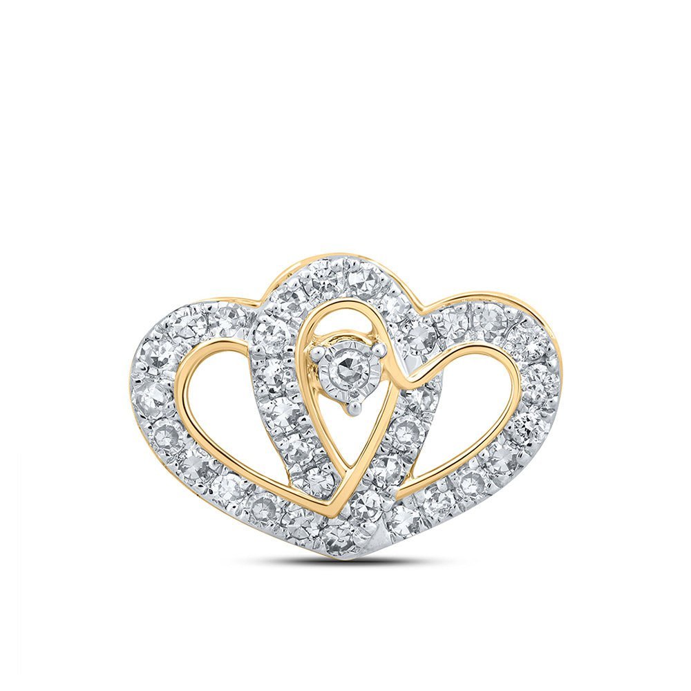 Radiant Love Diamond Pendant - 10kt Yellow Gold Heart & Love Symbol Necklace - Splendid Jewellery