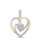 Radiant Love Diamond Pendant | 10kt Yellow Gold Heart Necklace with Sparkling Diamonds 1/4 Cttw - Splendid Jewellery