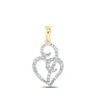 Radiant Love Diamond Pendant | 10kt Yellow Gold Heart - Shaped Necklace with 1/3 Cttw Round Diamonds - Splendid Jewellery