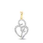 Radiant Love Diamond Pendant | 10kt Yellow Gold Heart - Shaped Necklace with 1/3 Cttw Round Diamonds - Splendid Jewellery