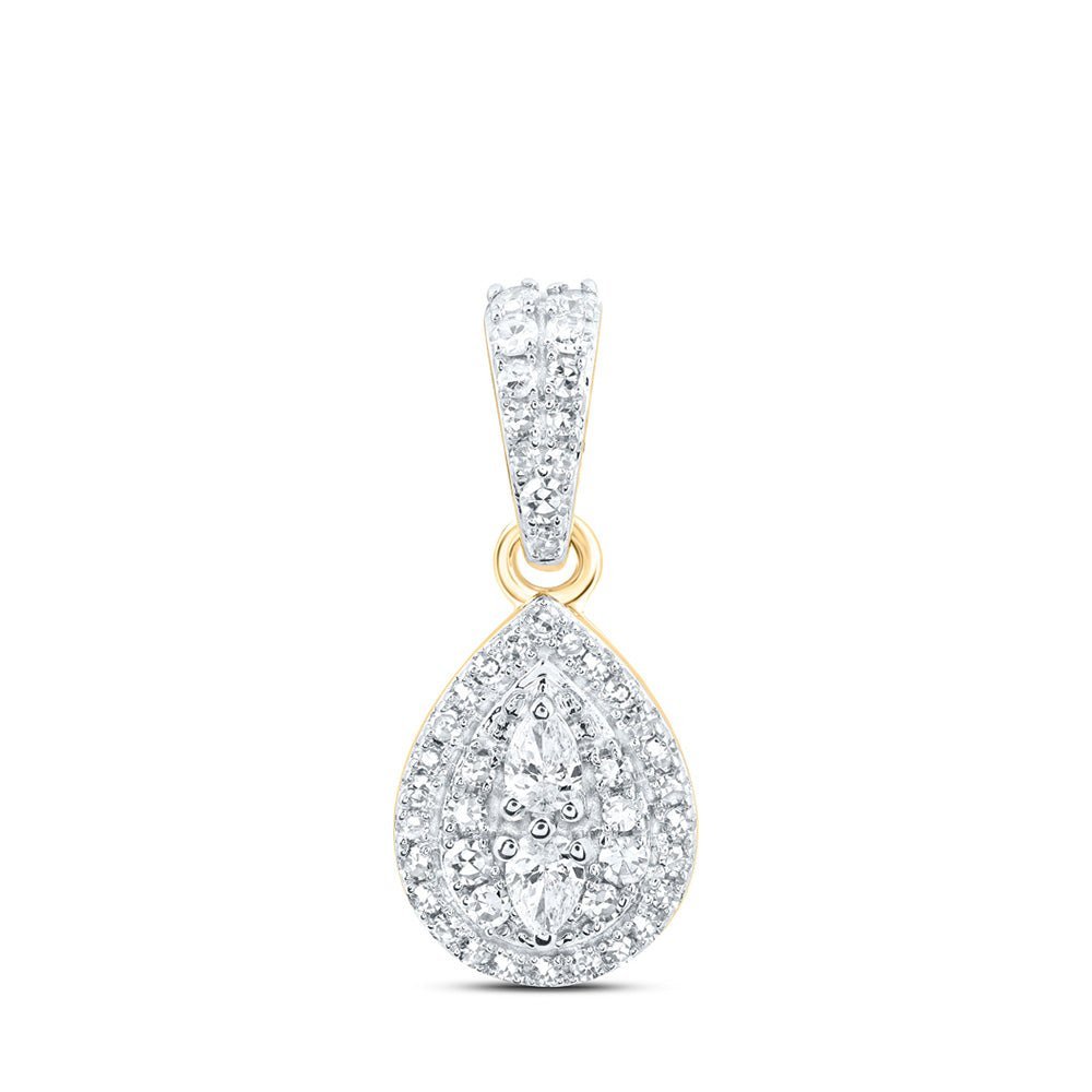 Radiant Love Diamond Pendant | 10kt Yellow Gold Teardrop Necklace with Sparkling Diamonds 1/3 Cttw | Splendid Jewellery - Splendid Jewellery