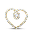 Radiant Love Diamond Pendant | 10kt Yellow Gold Womens Round Diamond Heart Pendant 1/3 Cttw | Splendid Jewellery - Splendid Jewellery