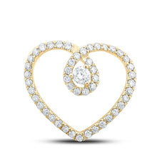 Load image into Gallery viewer, Radiant Love Diamond Pendant | 10kt Yellow Gold Womens Round Diamond Heart Pendant 1/3 Cttw | Splendid Jewellery - Splendid Jewellery
