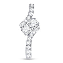 Load image into Gallery viewer, Radiant Love Diamond Pendant | 14kt White Gold Womens Round Diamond 2 - stone Pendant 1/2 Cttw | Splendid Jewellery - Splendid Jewellery