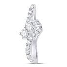 Radiant Love Diamond Pendant | 14kt White Gold Womens Round Diamond 2 - stone Pendant 1/2 Cttw | Splendid Jewellery - Splendid Jewellery