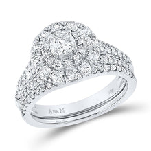 Load image into Gallery viewer, Radiant Love Diamond Wedding Ring Set - Top View