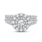 Radiant Love Diamond Wedding Ring Set - Front View