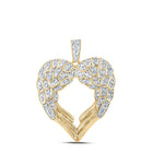 Radiant Love Diamond Wing Heart Pendant in 10kt Yellow Gold - Splendid Jewellery