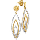 Radiant Marquise Diamond Dangle Earrings in 10kt Yellow Gold - Splendid Jewellery