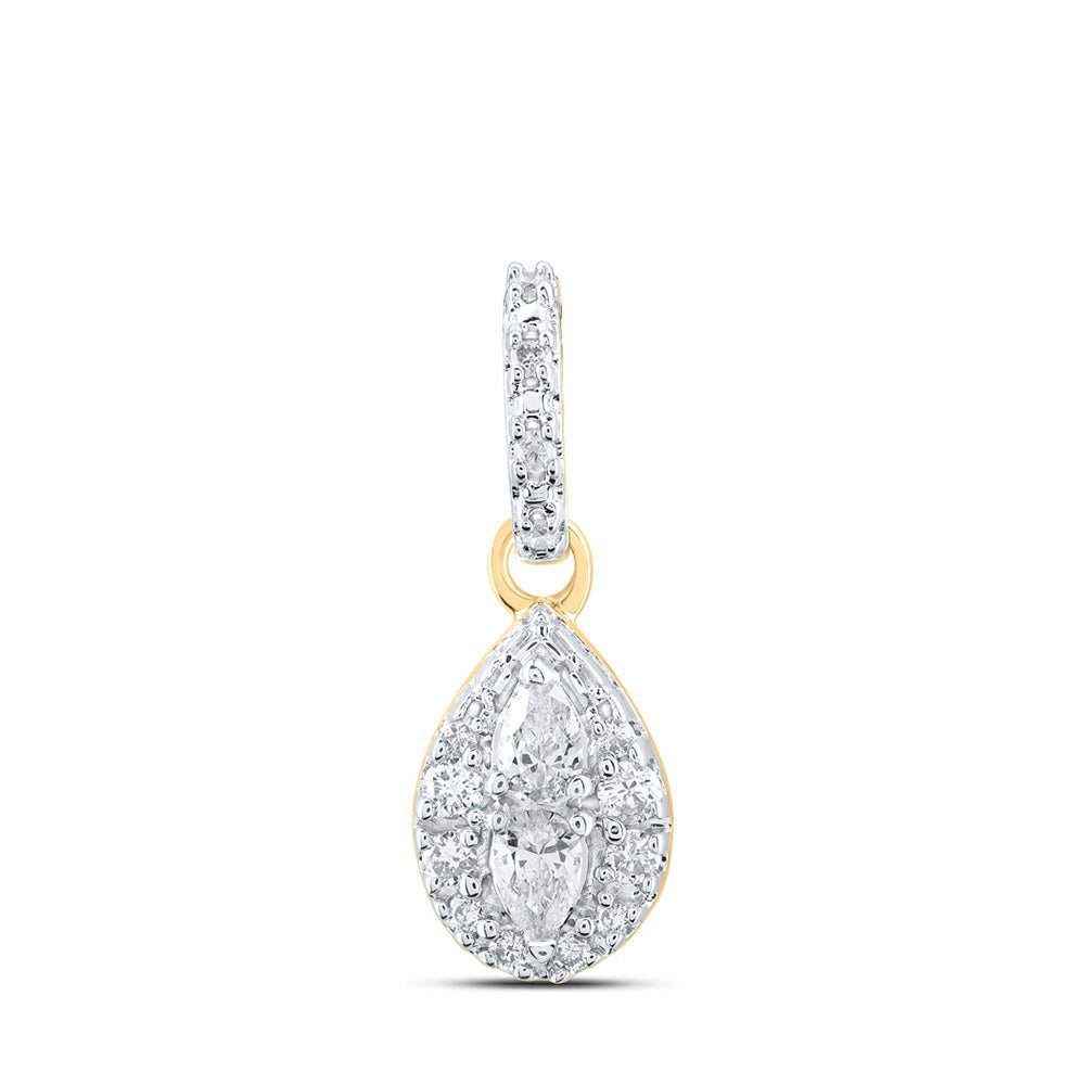 Radiant Pear Diamond Fashion Pendant | 10kt Yellow Gold Womens 1/6 Cttw | Splendid Jewellery - Splendid Jewellery