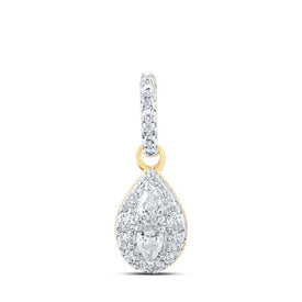 Radiant Pear Diamond Fashion Pendant | 10kt Yellow Gold Womens 1/6 Cttw | Splendid Jewellery - Splendid Jewellery