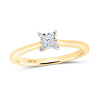Radiant Princess Cut Diamond Fashion Ring - 10kt Yellow Gold Women's Solitaire Ring 1/6 Cttw - Splendid Jewellery