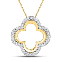 Load image into Gallery viewer, Radiant Quatrefoil Cutout Diamond Pendant - 10kt Yellow Gold, 1/8 Cttw - Splendid Jewellery
