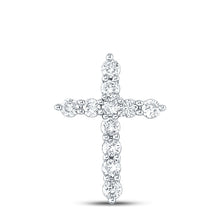 Load image into Gallery viewer, Radiant Reflections: 10kt White Gold Diamond Cross Pendant - Splendid Jewellery
