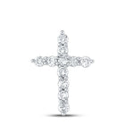 Radiant Reflections: 10kt White Gold Diamond Cross Pendant - Splendid Jewellery