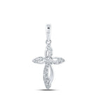 Radiant Reflections: 10kt White Gold Diamond Cross Pendant - Splendid Jewellery