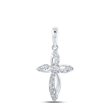Load image into Gallery viewer, Radiant Reflections: 10kt White Gold Diamond Cross Pendant - Splendid Jewellery