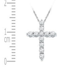 Load image into Gallery viewer, Radiant Reflections: 10kt White Gold Diamond Cross Pendant  Side View from Splendid Jewellery