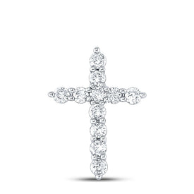 Radiant Reflections: 10kt White Gold Diamond Cross Pendant  Top View from Splendid Jewellery