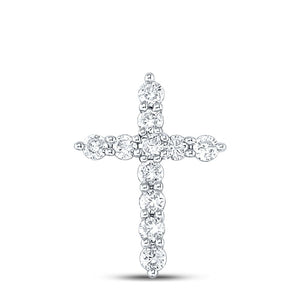 Radiant Reflections: 10kt White Gold Diamond Cross Pendant - Splendid Jewellery