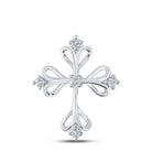 Radiant Reflections: 10kt White Gold Diamond Cross Pendant - Splendid Jewellery