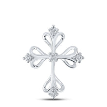 Load image into Gallery viewer, Radiant Reflections: 10kt White Gold Diamond Cross Pendant - Splendid Jewellery