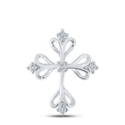 Radiant Reflections: 10kt White Gold Diamond Cross Pendant - Splendid Jewellery