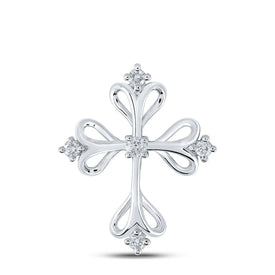 Radiant Reflections: 10kt White Gold Diamond Cross Pendant - Splendid Jewellery