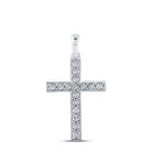 Radiant Reflections: 10kt White Gold Diamond Cross Pendant - Splendid Jewellery
