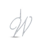 Radiant Reflections: 10kt White Gold Diamond Initial & Letter Pendant - Splendid Jewellery