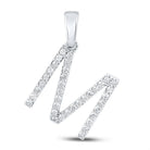 Radiant Reflections: 10kt White Gold Diamond Initial & Letter Pendant - Splendid Jewellery