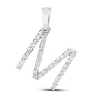 Radiant Reflections: 10kt White Gold Diamond Initial & Letter Pendant - Splendid Jewellery