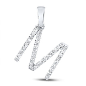 Radiant Reflections: 10kt White Gold Diamond Initial & Letter Pendant - Splendid Jewellery