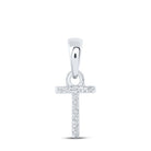 Radiant Reflections: 10kt White Gold Diamond Initial & Letter Pendant - Splendid Jewellery
