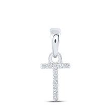 Load image into Gallery viewer, Radiant Reflections: 10kt White Gold Diamond Initial &amp; Letter Pendant - Splendid Jewellery