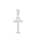 Radiant Reflections: 10kt White Gold Diamond Initial & Letter Pendant - Splendid Jewellery