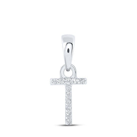 Radiant Reflections: 10kt White Gold Diamond Initial & Letter Pendant - Splendid Jewellery