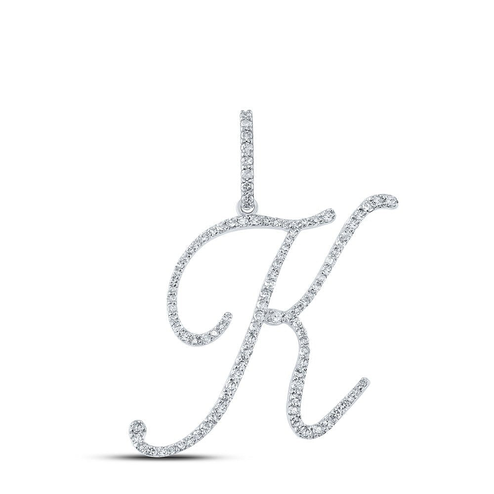 Radiant Reflections: 10kt White Gold Diamond Initial Pendant - Splendid Jewellery