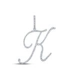 Radiant Reflections: 10kt White Gold Diamond Initial Pendant - Splendid Jewellery
